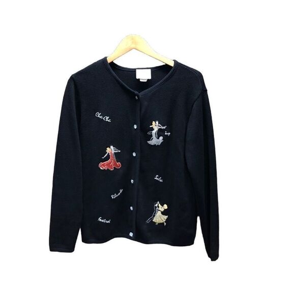 Tia Designs Pompano Beach Florida Dancing Cardigan Size Small (S) - Picture 1 of 12